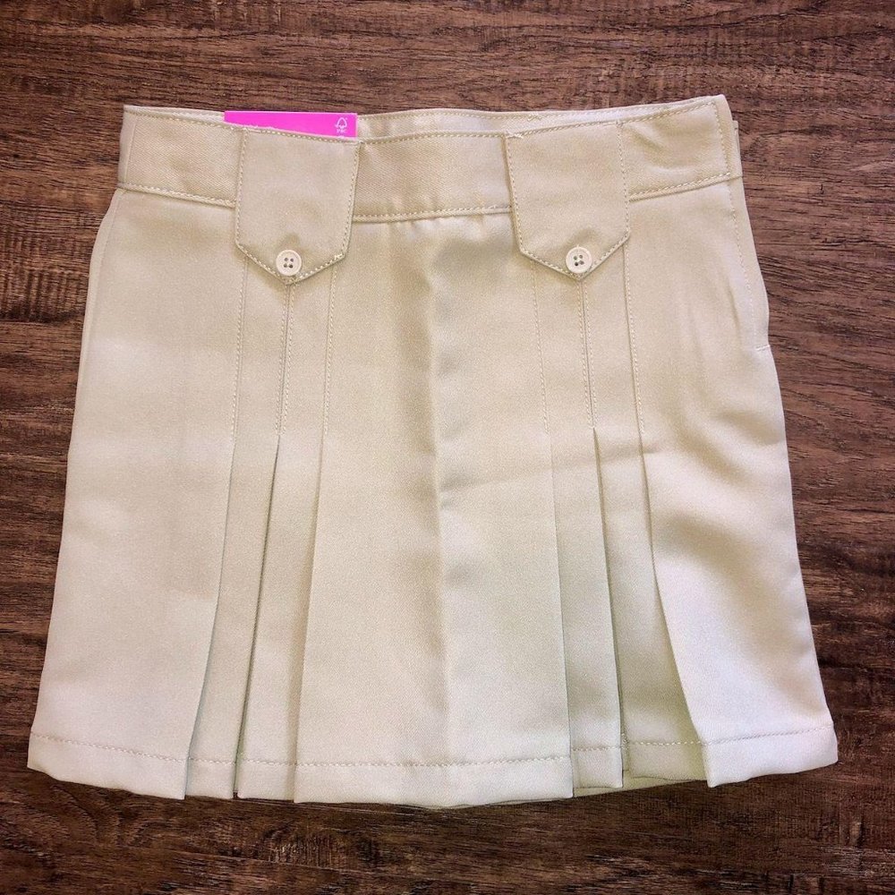 French Toast Girls' Front Pleated Tab Skirt - 6